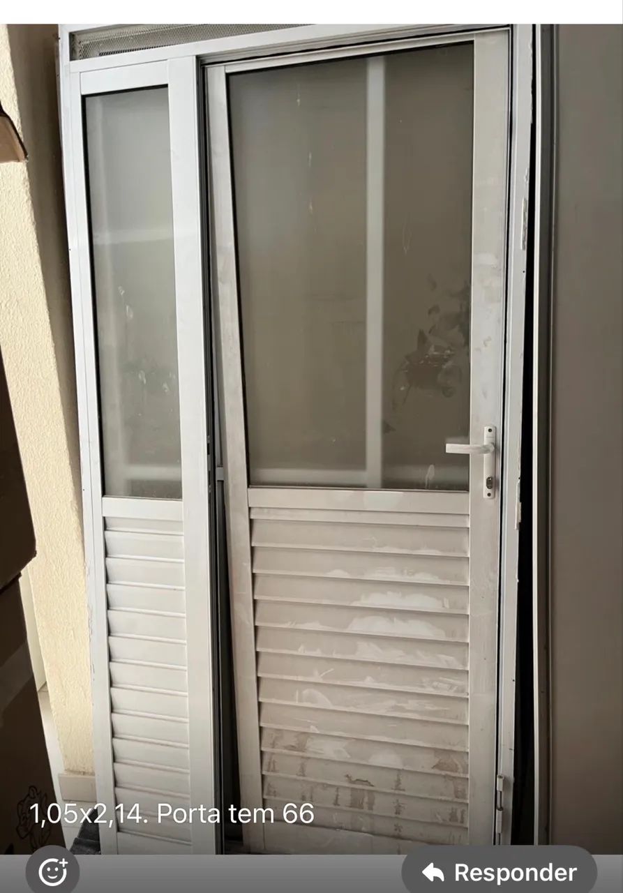 Porta Alumínio com vidro sem uso  - Foto 2