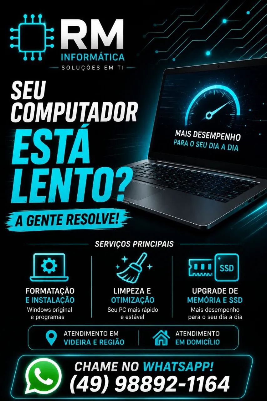 Manutenção de Computadores e Notebooks - Formatação, Limpeza e Upgrade