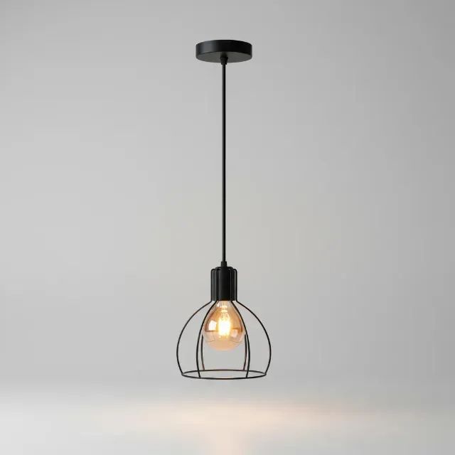 Pendente Aspen Preto Moderno 60w Blumenau