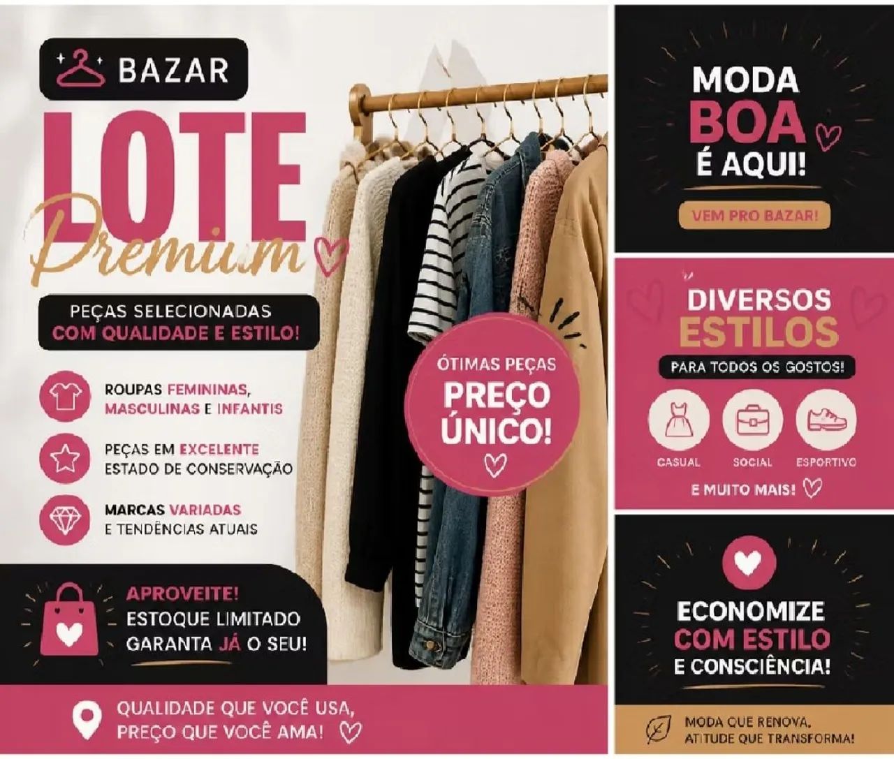LOTE DE ROUPAS PARA BAZAR!