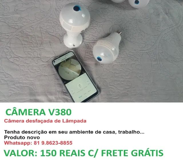 CÂMERA LÂMPADA V380 - Foto 5