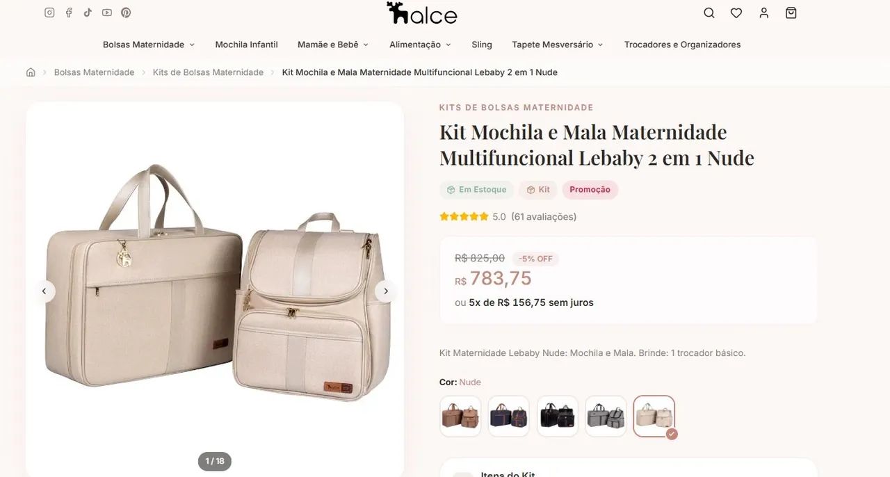 Kit mala e mochila maternidade marca Alce - Foto 2