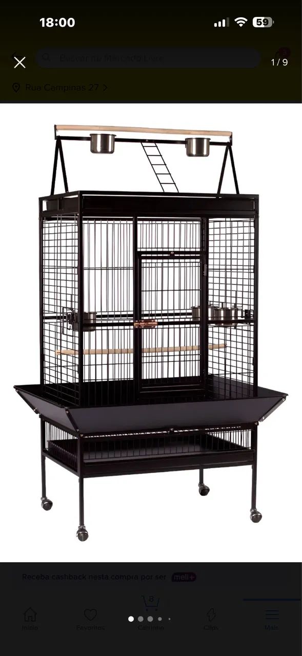 Viveiro Gigante Papagaio Arara Cacatua Ring Neck Gaiola - Foto 2