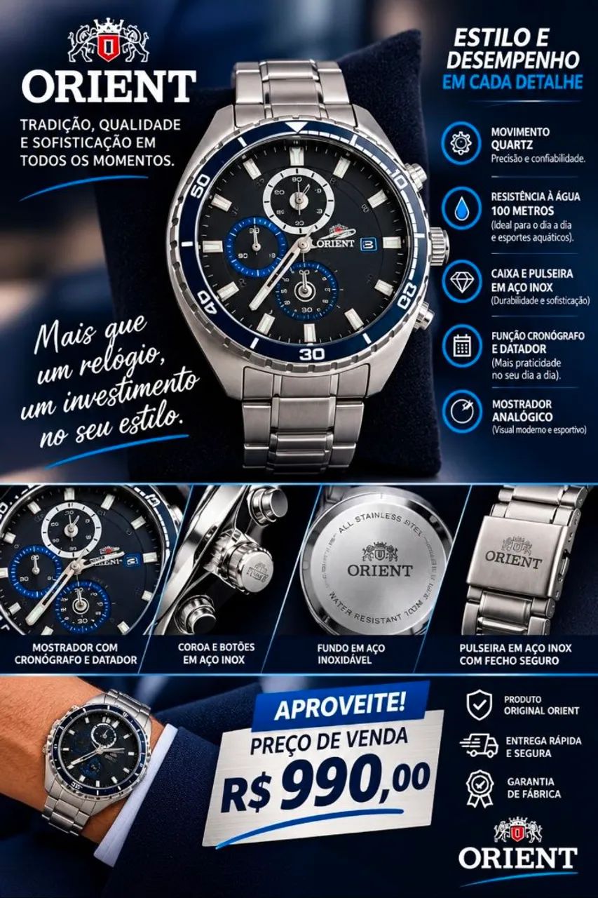 Orient Cronógrafo (modelo MBSSC154 - Foto 2