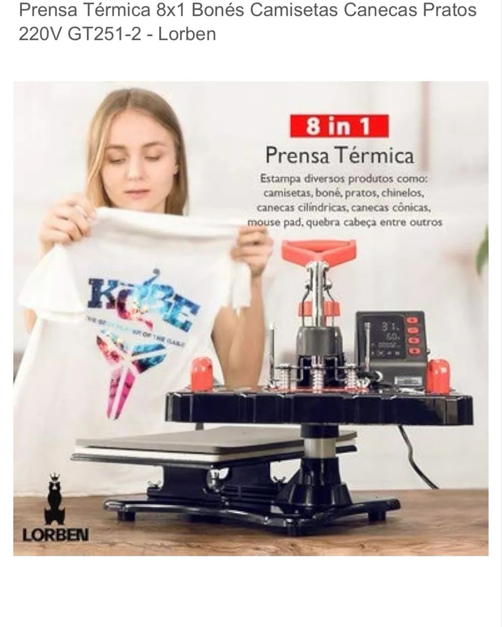 Máquina de sublimação Lorben 8x1 - Foto 4
