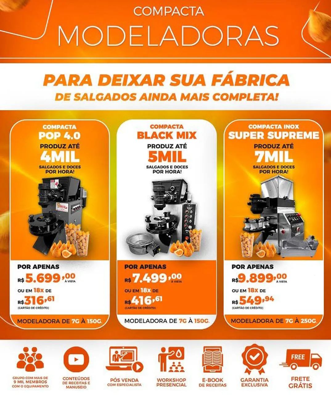 Máquina de fazer salgados 