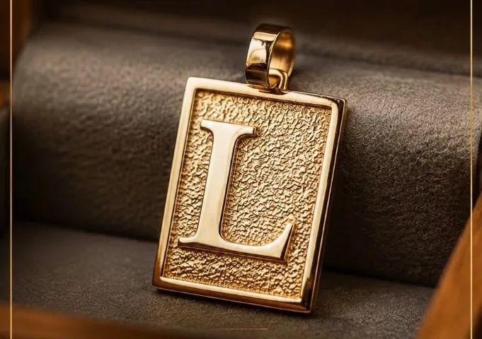 Placa Letra Em Ouro 18k 750