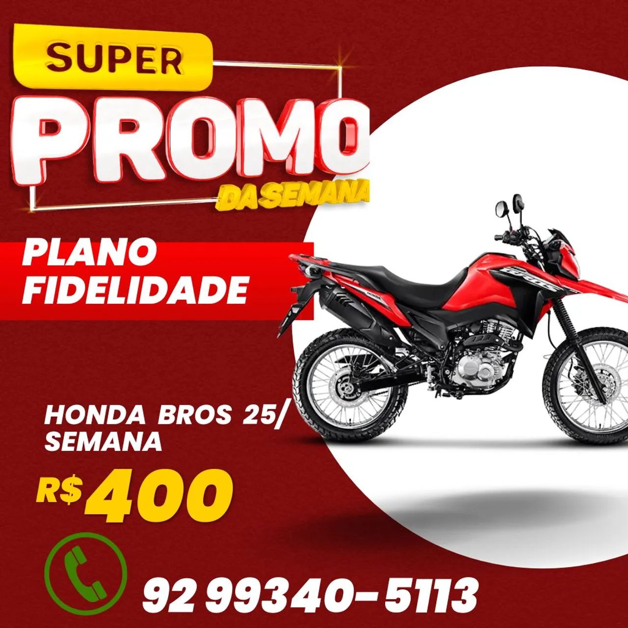 ALUGUEL MOTOCICLETA BROS 