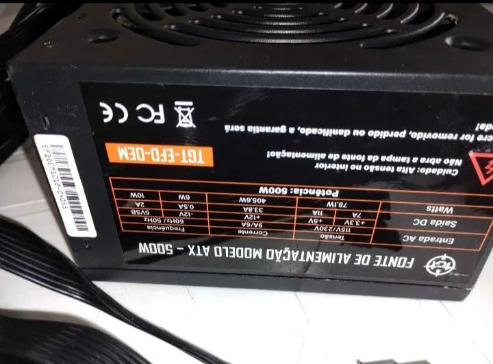 Fonte PC gamer tgt pichau 500w - Peças de Hardware - Paranaguamirim ...