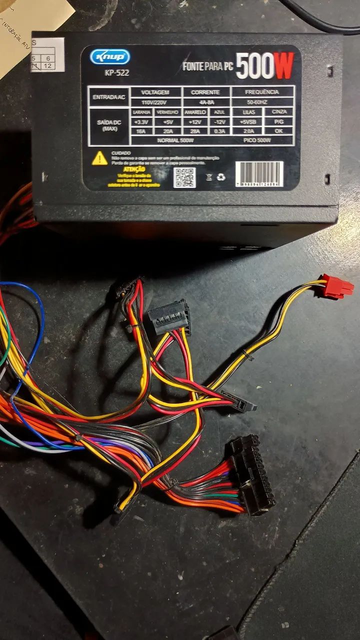 Fonte Knup 500w semi nova - Foto 2