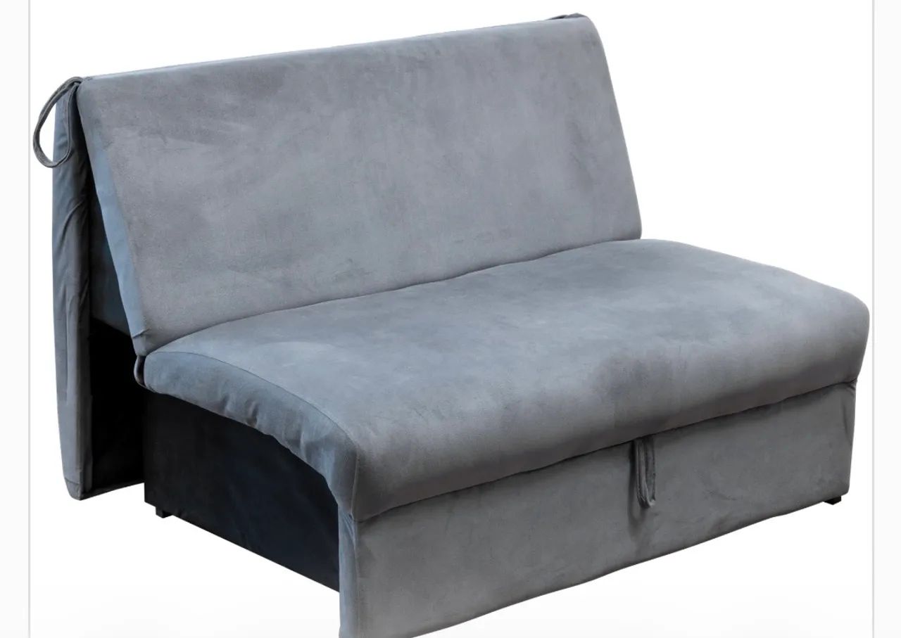 Sofá-Cama 2 Lugares Malu 113cm Veludo Cinza E-425 - Matrix
