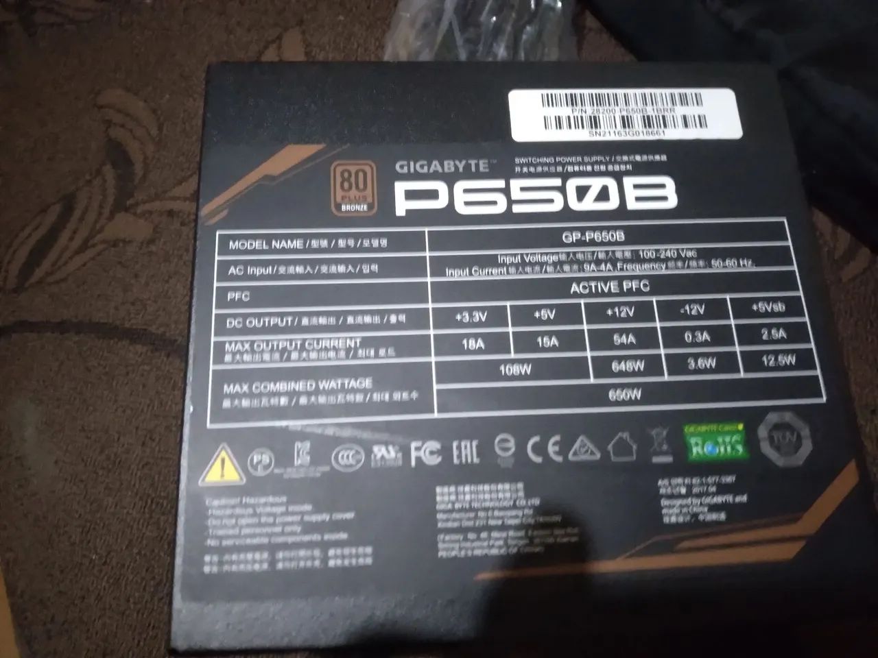 Fonte de 650w  Gigabyte  - Foto 2