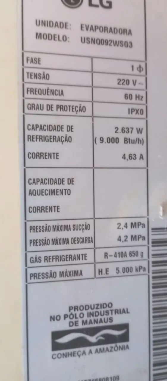 VENDO AR CONDICIONADO LG SPLIT SMART INVERTER - Foto 2