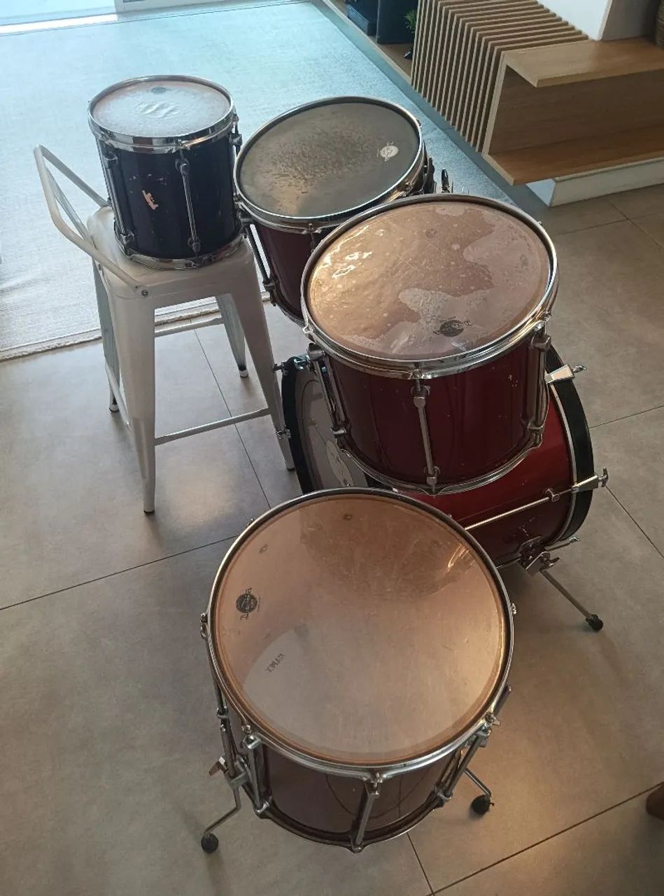 ## Shell pack de bateria Mapex Mars Pro 10,12,13,16,22, top, anos 90, oportunidade única!! - Foto 5