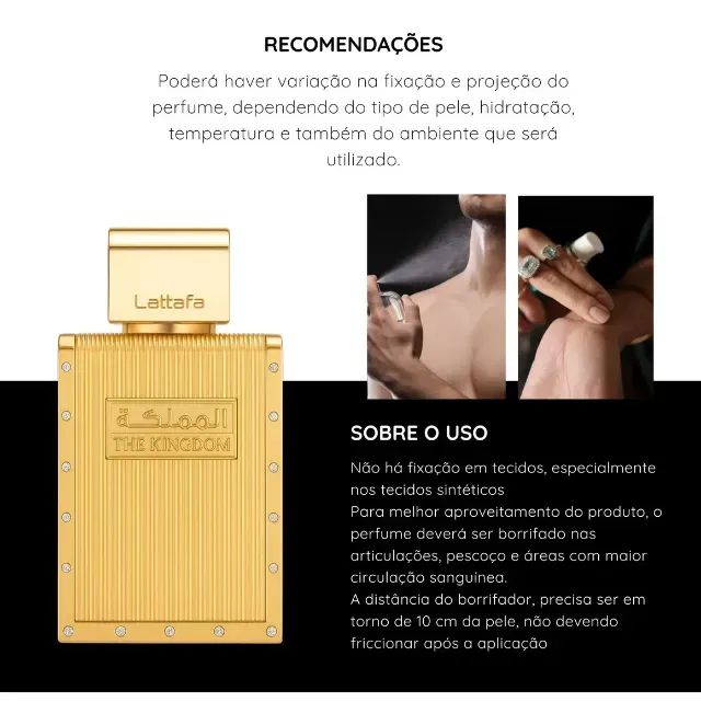 Perfume Árabe Masculino The Kingdom Lattafa 100ml Eau de Parfum Original - Foto 3