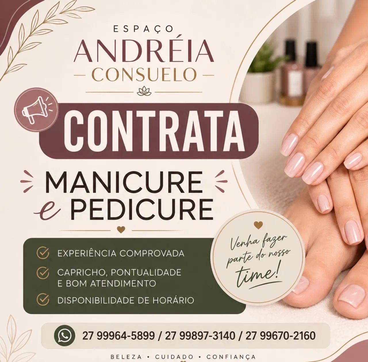 CONTRATA-SE MANICURE PEDICURE