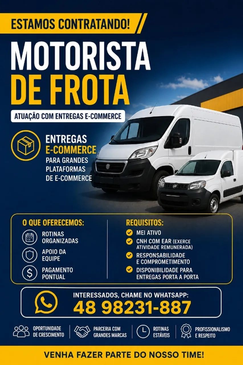 VAGA PARA MOTORISTA ENTREGADOR