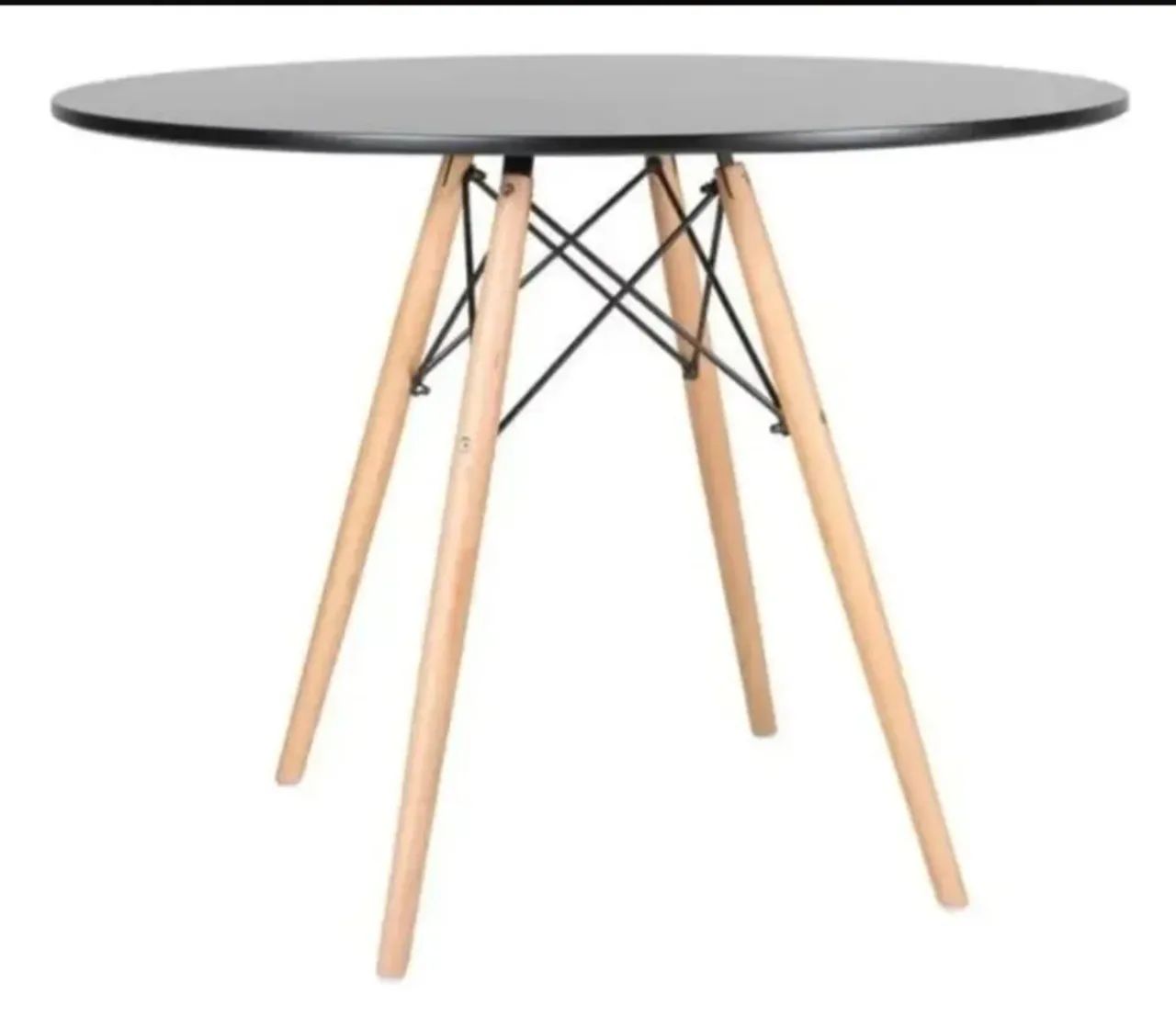 Mesa Charles Eames Eiffel 90cm Redonda Madeira Mdf Tx 