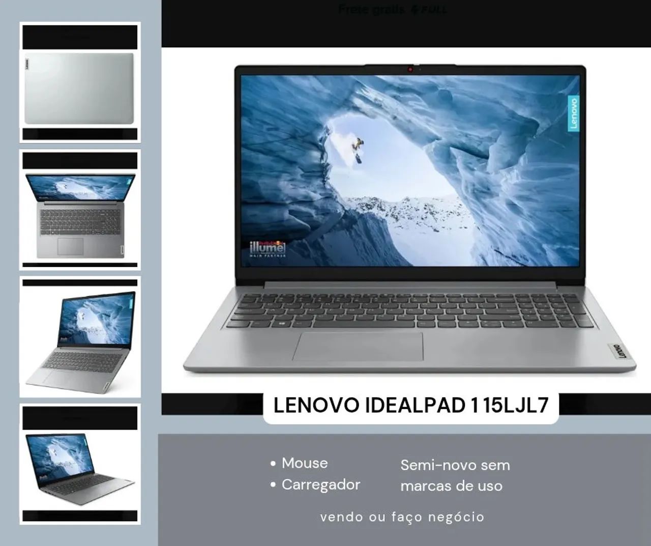  Notebook Lenovo IdeaPad 1, sem marcas de uso  - Ótimo para o dia a dia! ?** - Foto 5