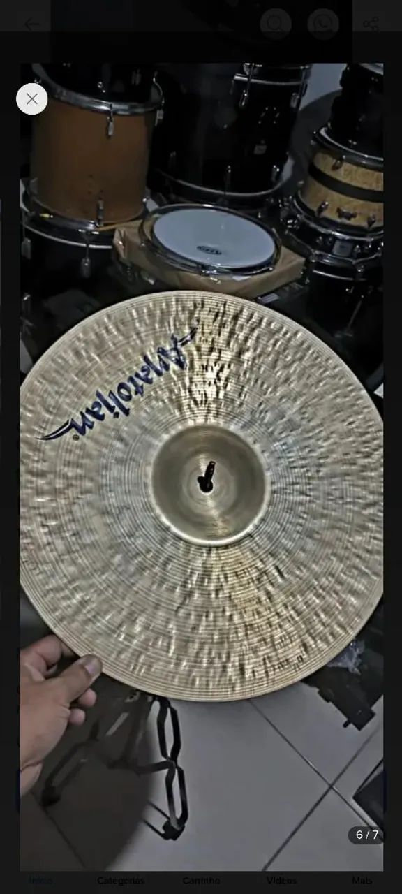 Prato de bateria anatolian ultimate 16 polegadas usado  - Foto 2