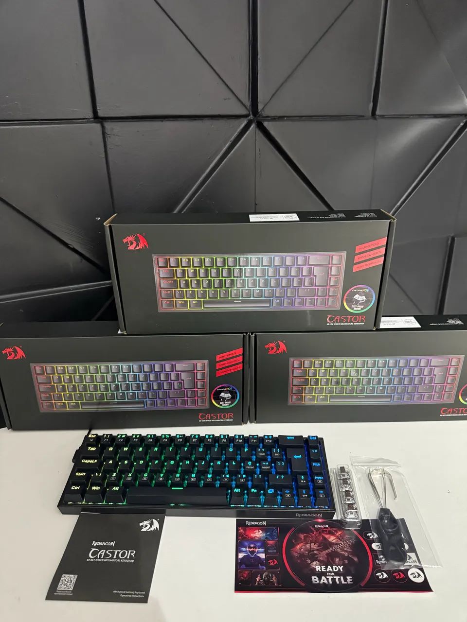 Teclado mecânico Redragon RGB Castor Switch Brown  - Foto 3