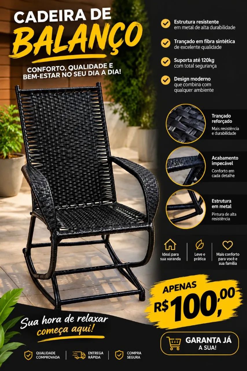 CADEIRA DE BALANÇO SEMI NOVA PRA SAIR HOJE!!!