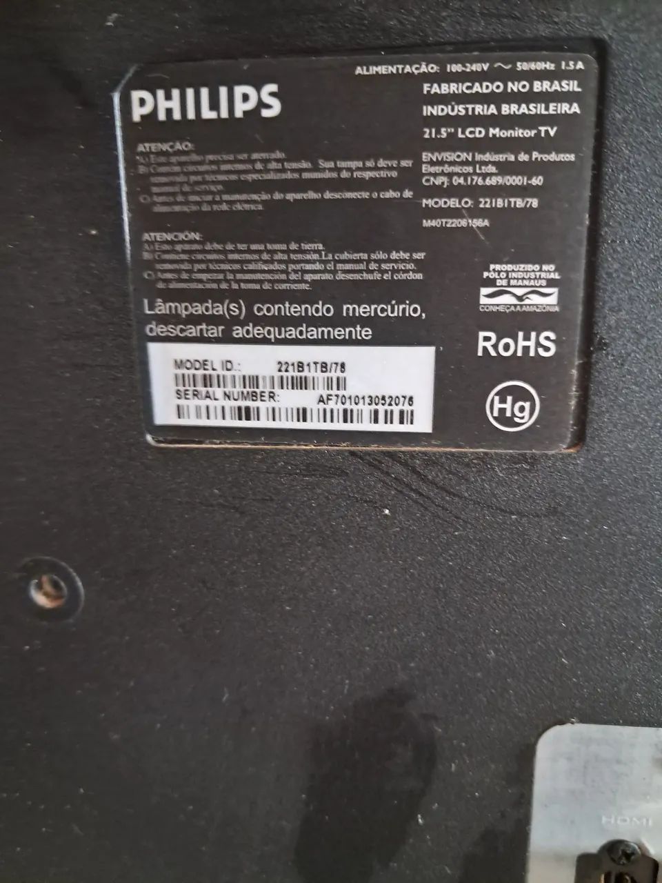 Tv monitor Philips LCD 21.5 polegadas  com conversor  funciona perfeitamente  300.00  - Foto 3