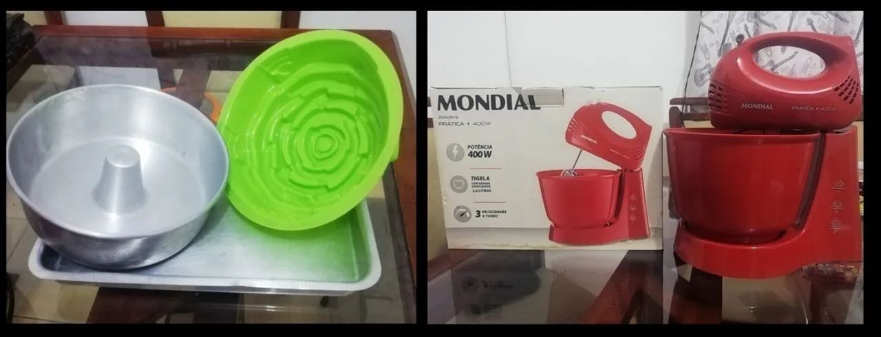 Batedeira+ 3 formas de bolo