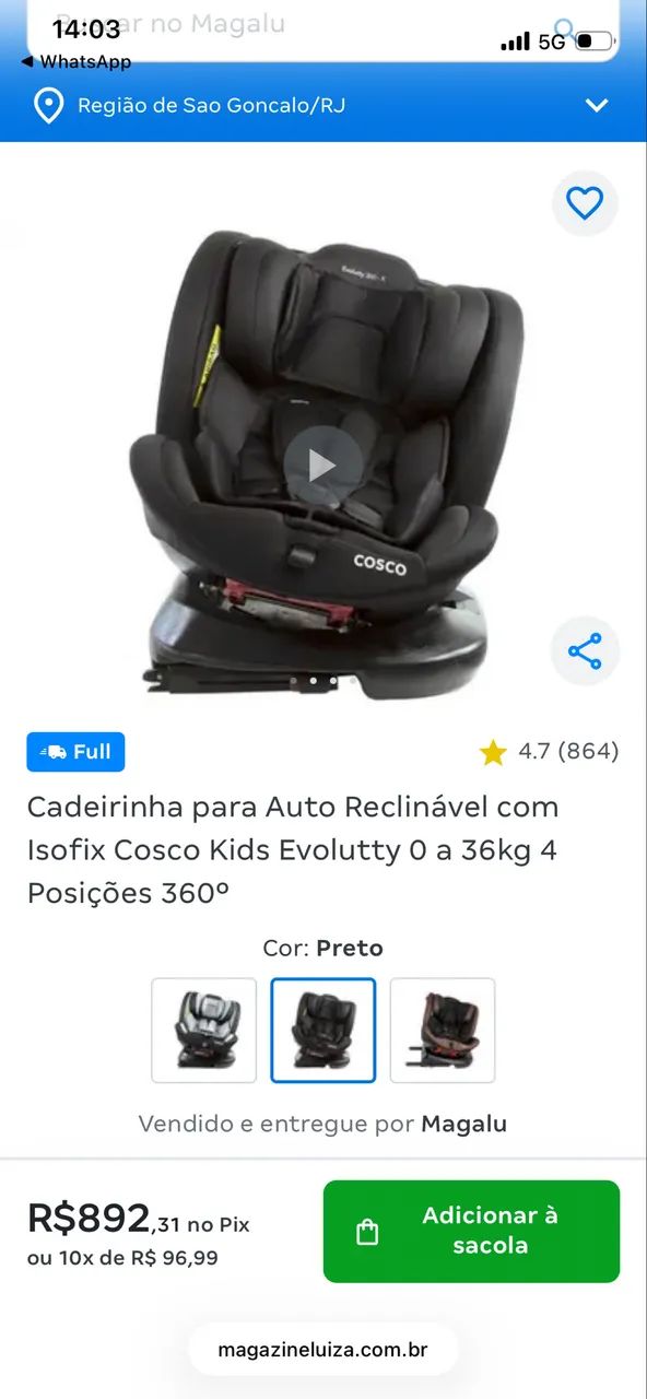 Cadeirinha infantil 0-12 nunca usada - Foto 2