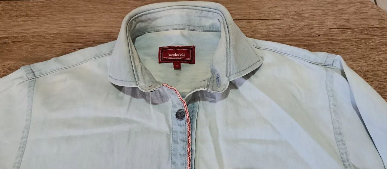 Camisa Jeans Masculina Original Brooksfield  - Foto 3