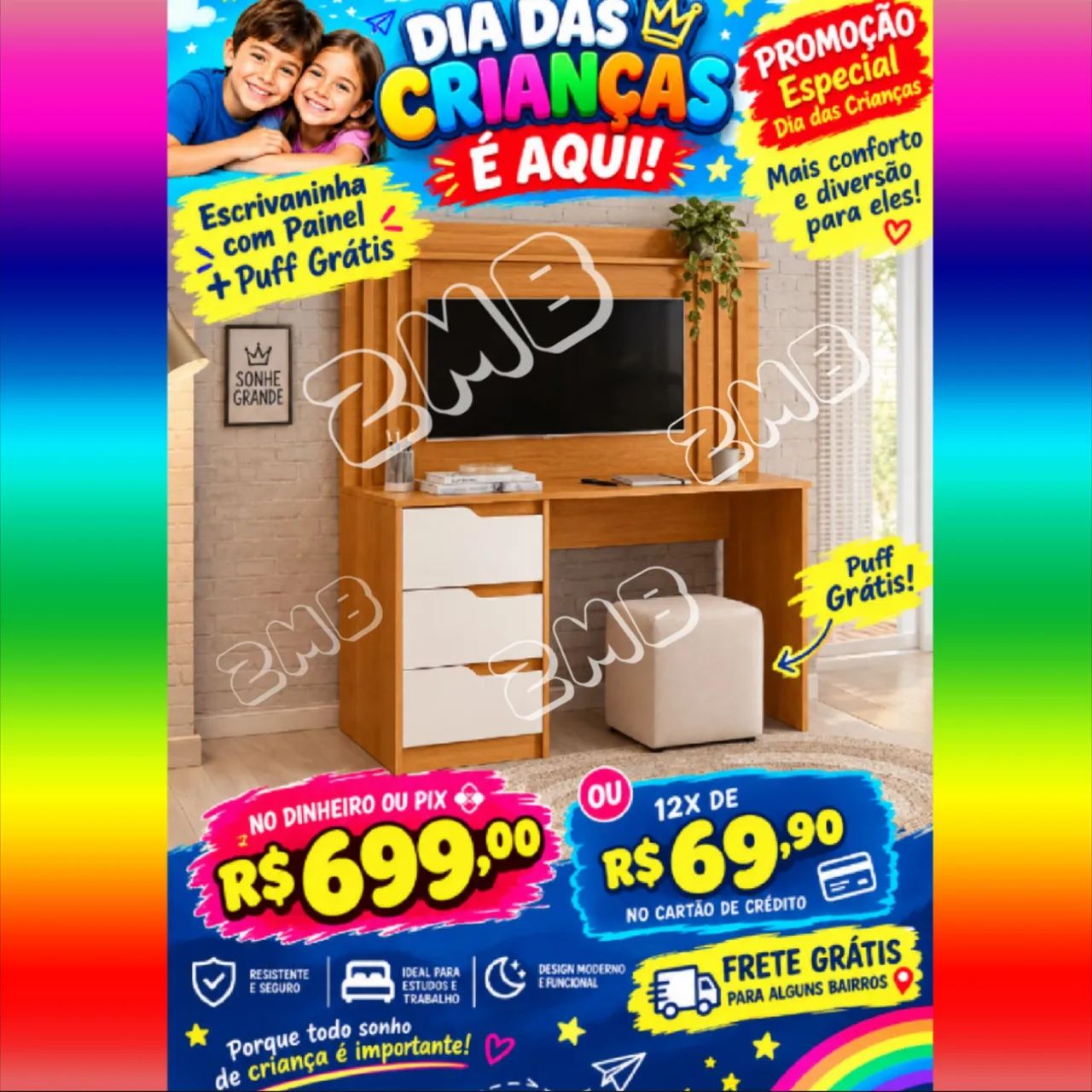 Escrivaninha com Painel 