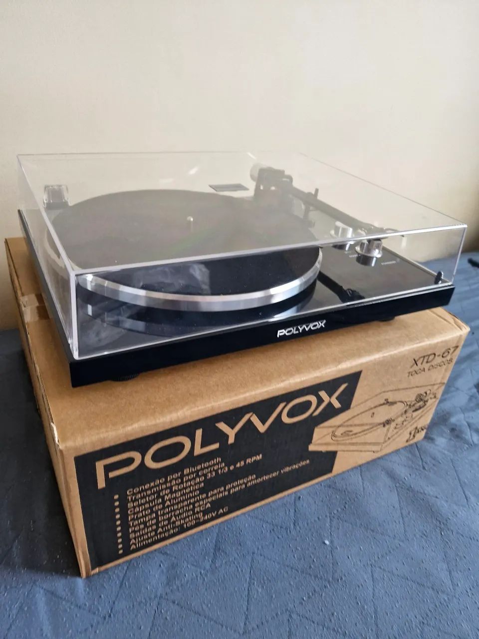Toca discos Polyvox NOVO funcionando 