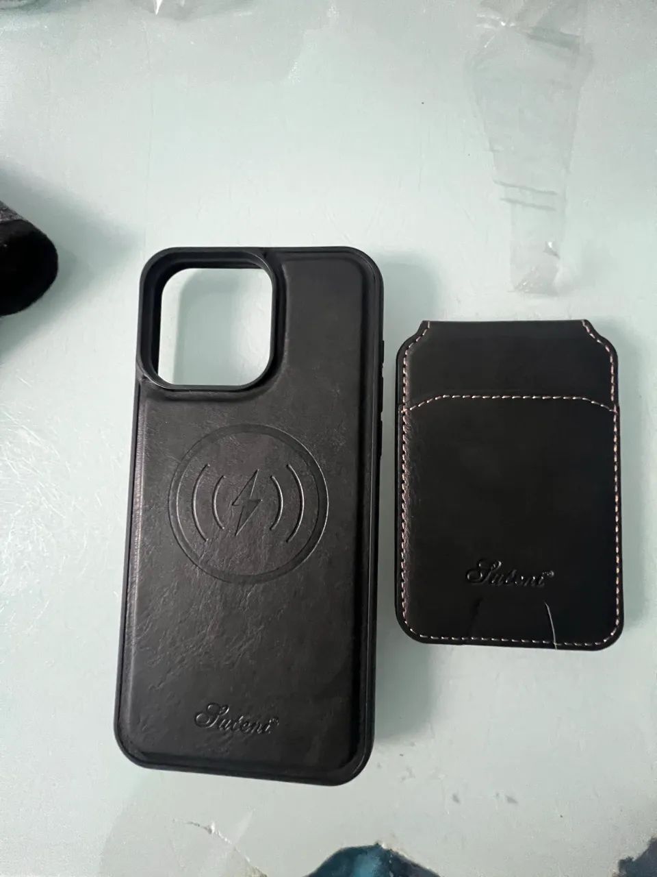 Capa de couro magnética iPhone 15 pro Max novo