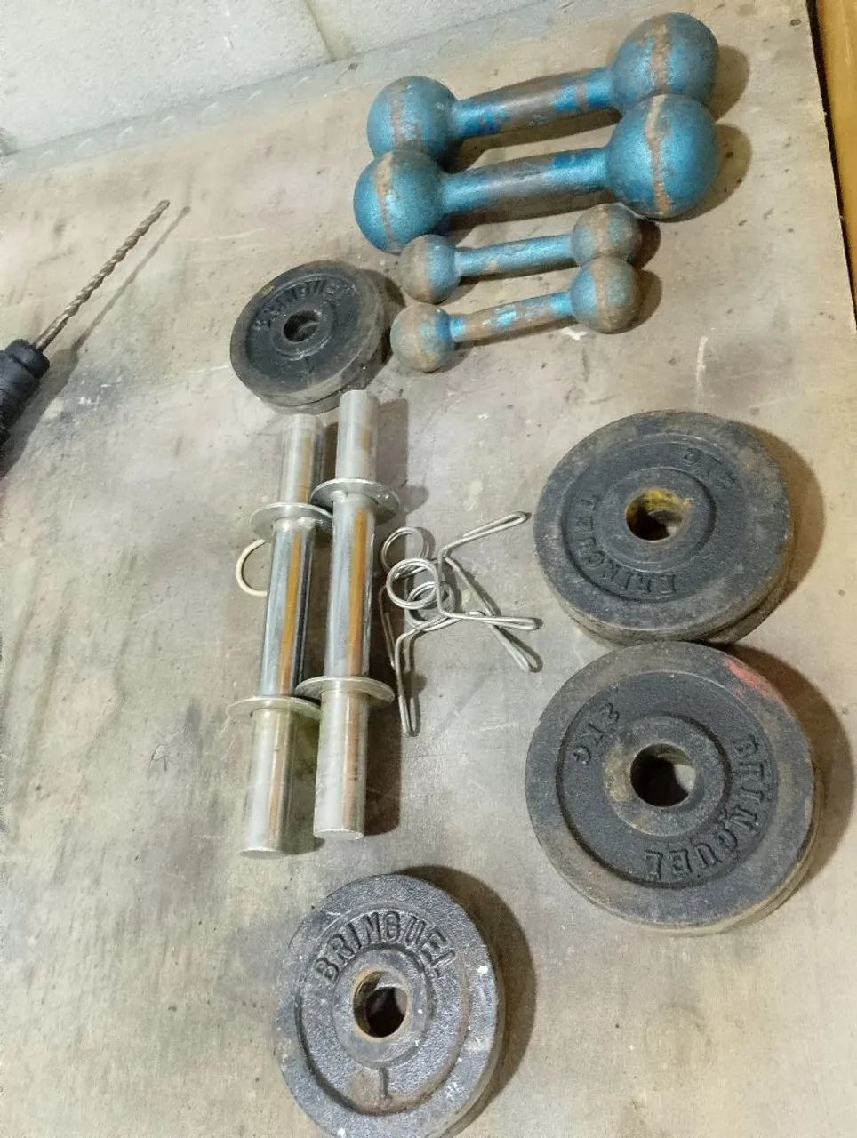 Kit barras anilhas e pesos - Foto 4