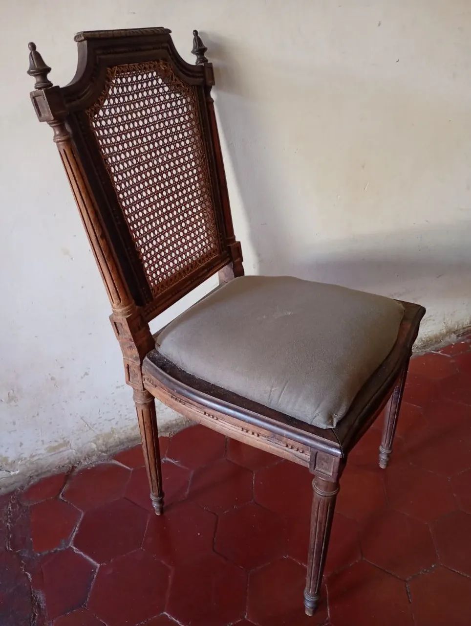 Cadeira antiga palha - Foto 4