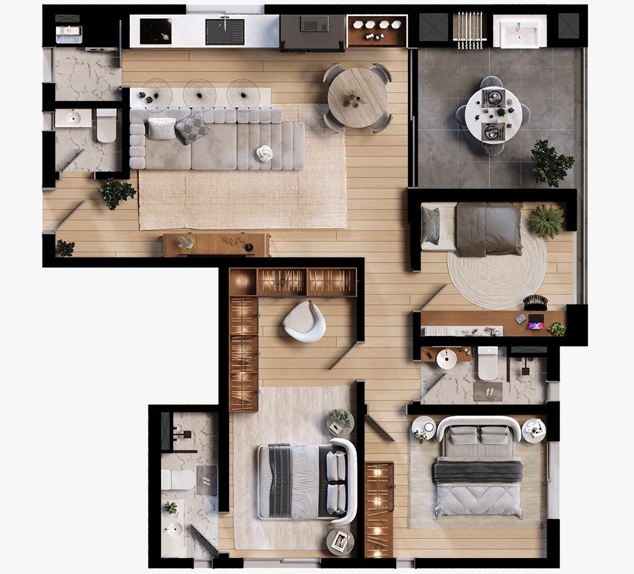 PLANTA 64m²