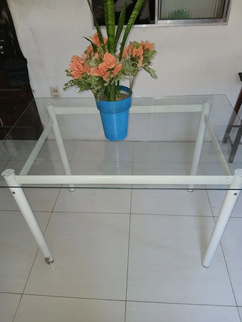 Mesa de jantar de vidro 