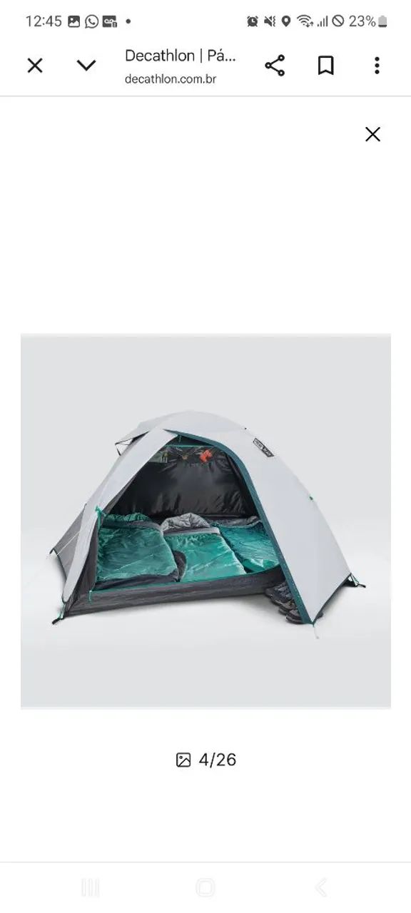 Barraca de Camping Quechua 3 pessoas Térmica 
