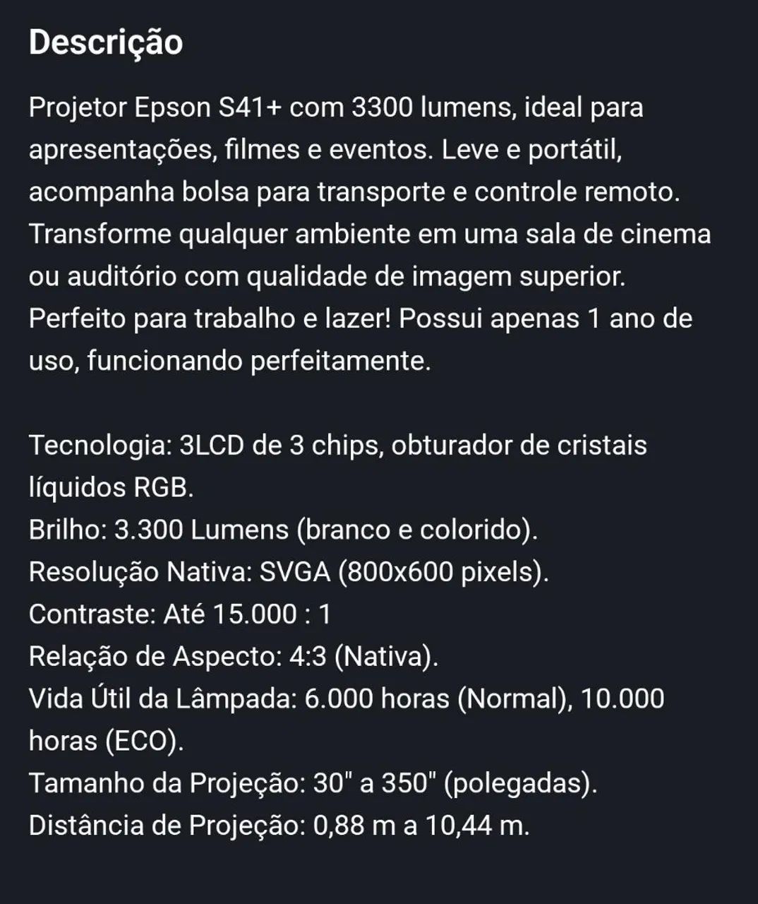 PROJETOR EPSON S41+  - Foto 4