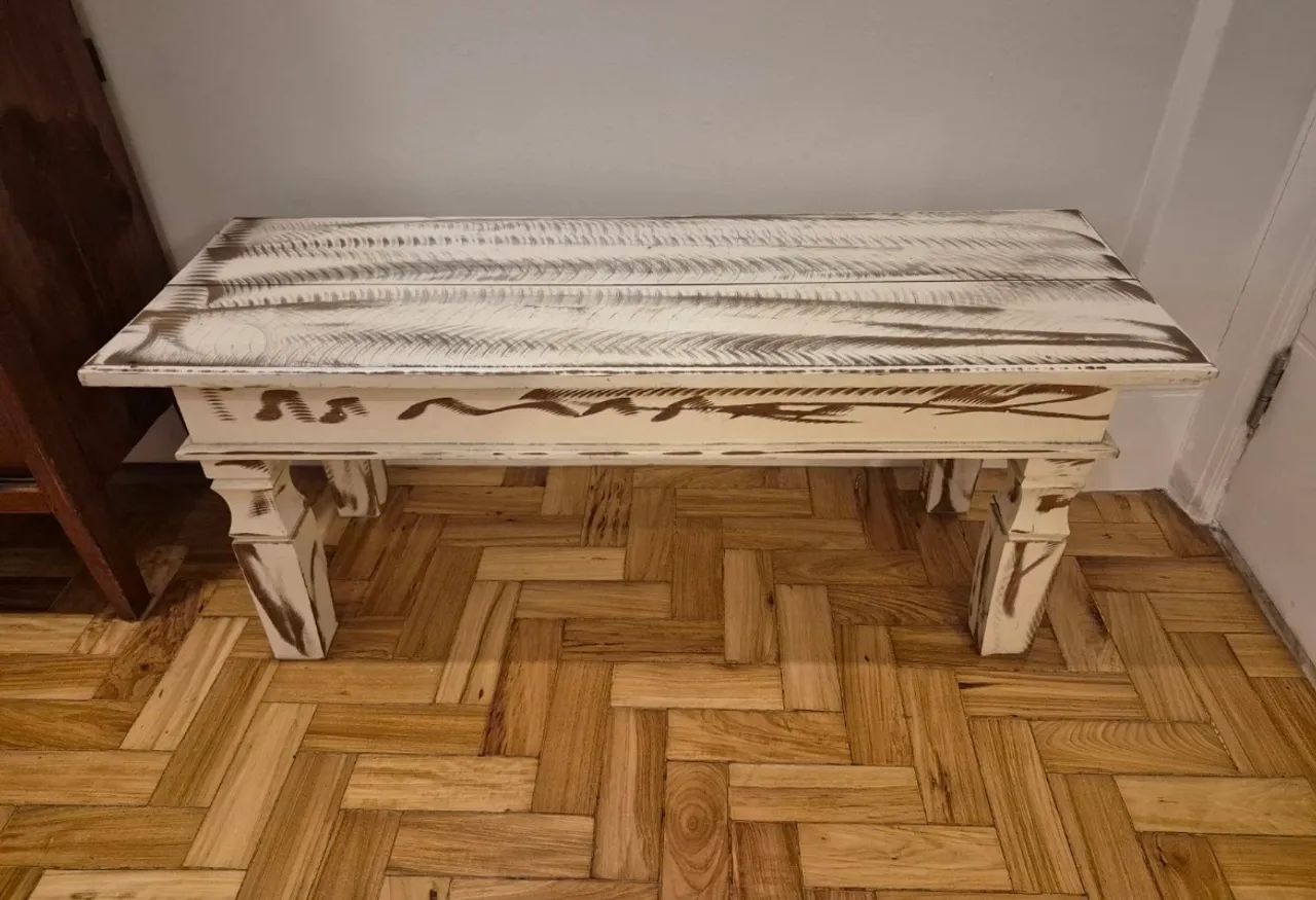Mesa em madeira maciça patinada  - Foto 2