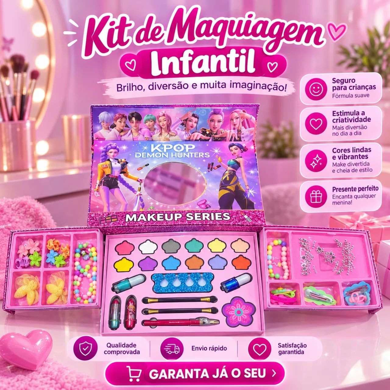 Kit Maquiagem Infantil Completo - Presente Menina ? - Foto 4