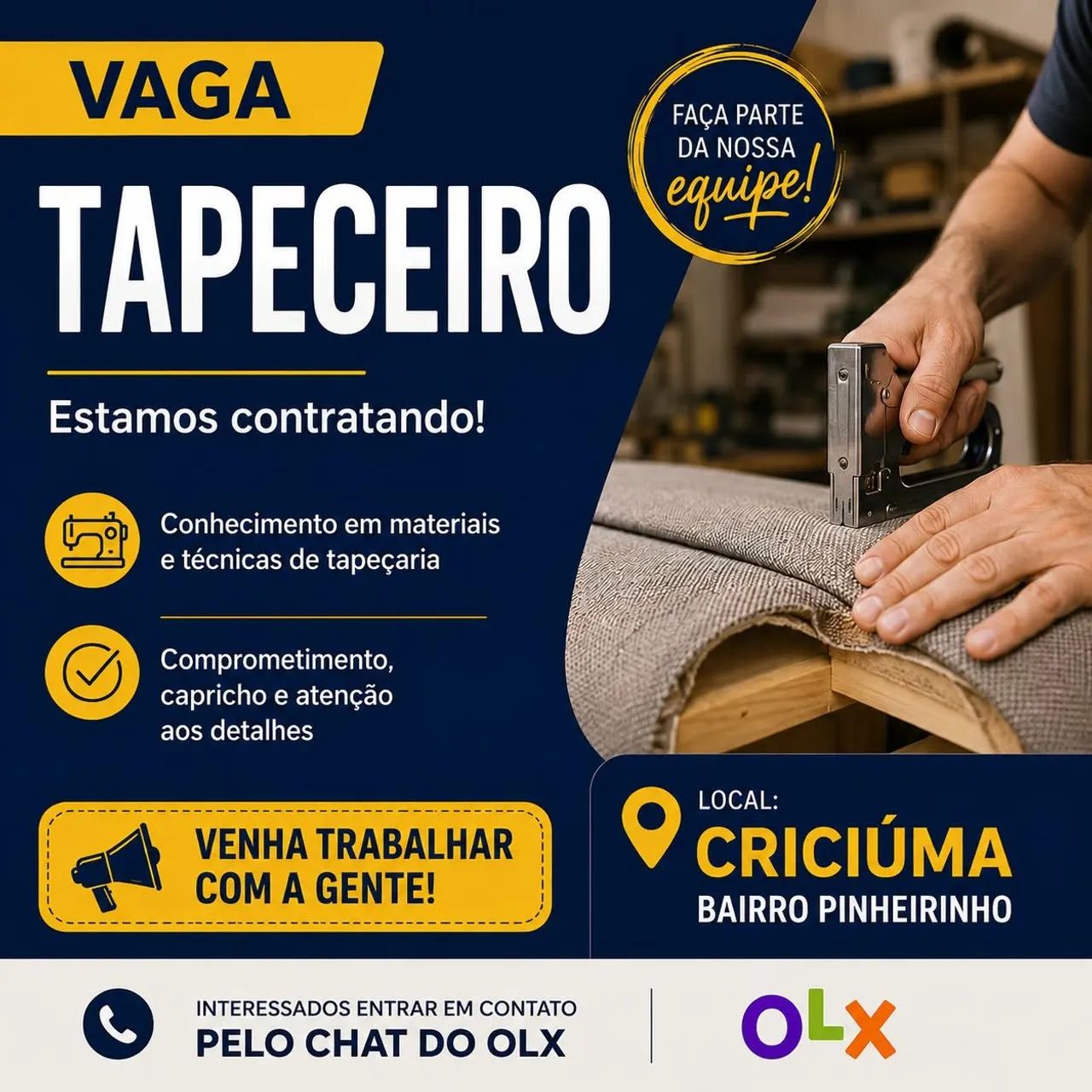 Vaga de emprego Tapeçaria 
