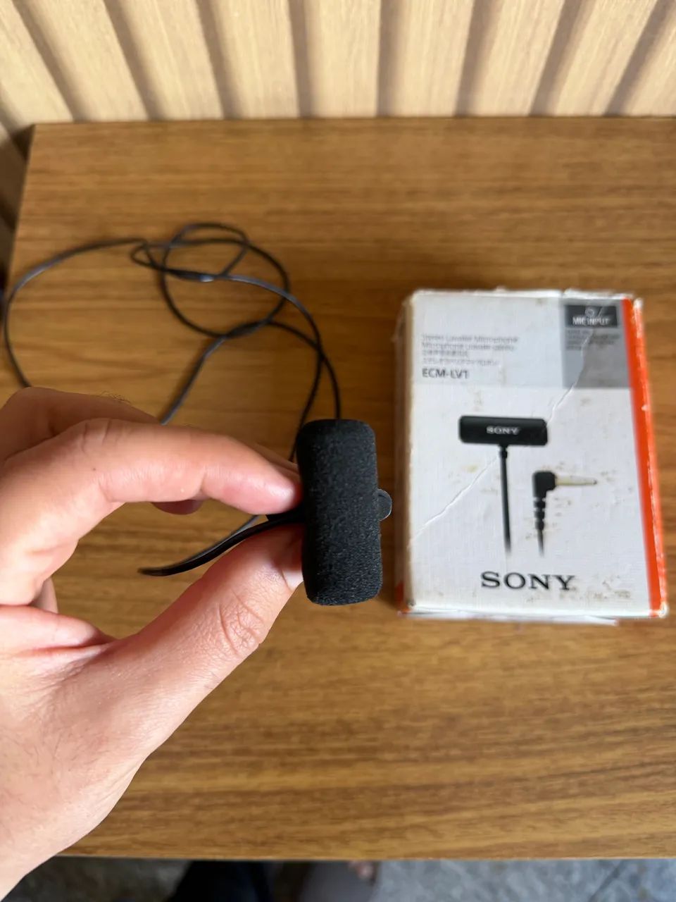 Microfone Sony Lapela ECM-LV1 Omnidirecional Original Preto