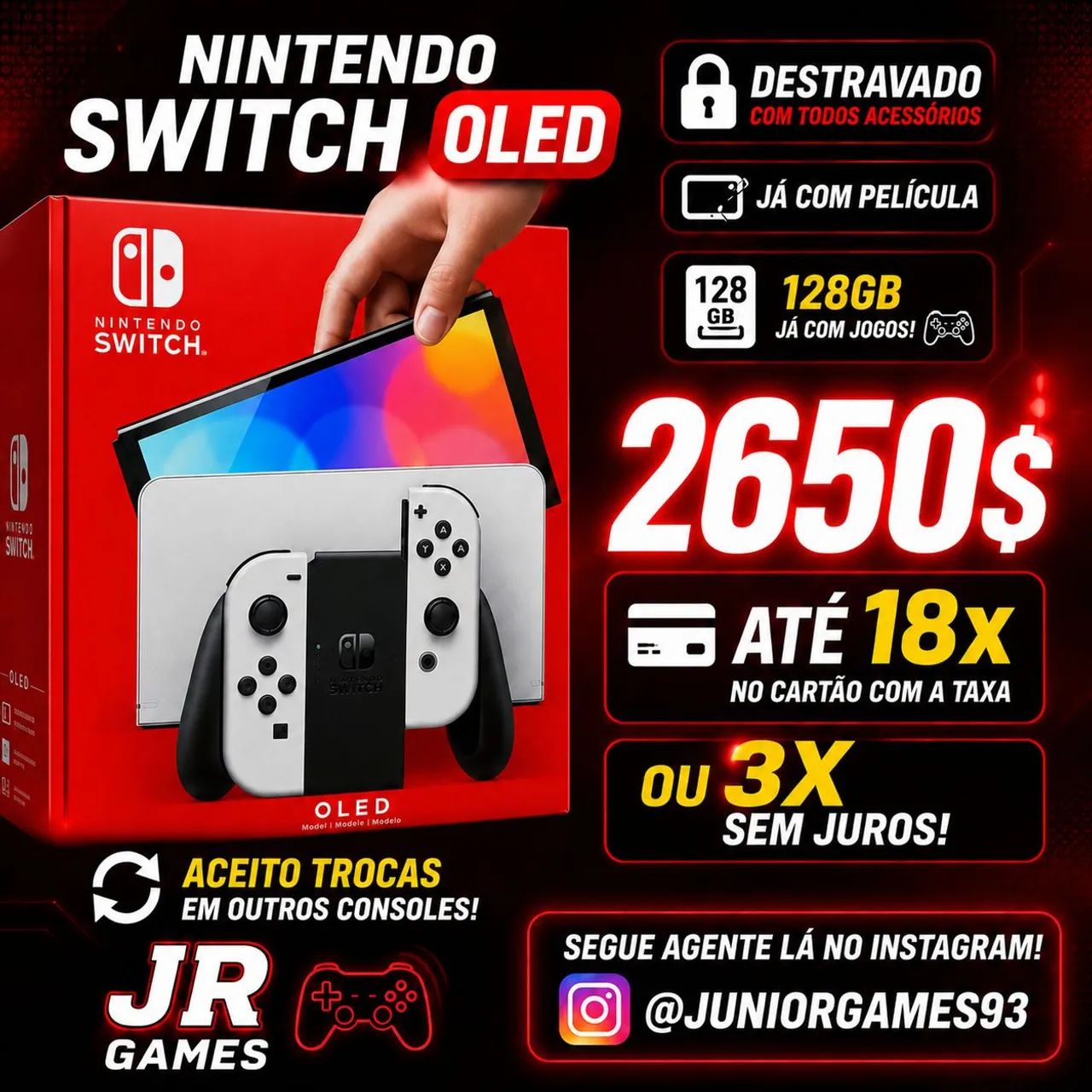 Nintendo switch oled destravado 
