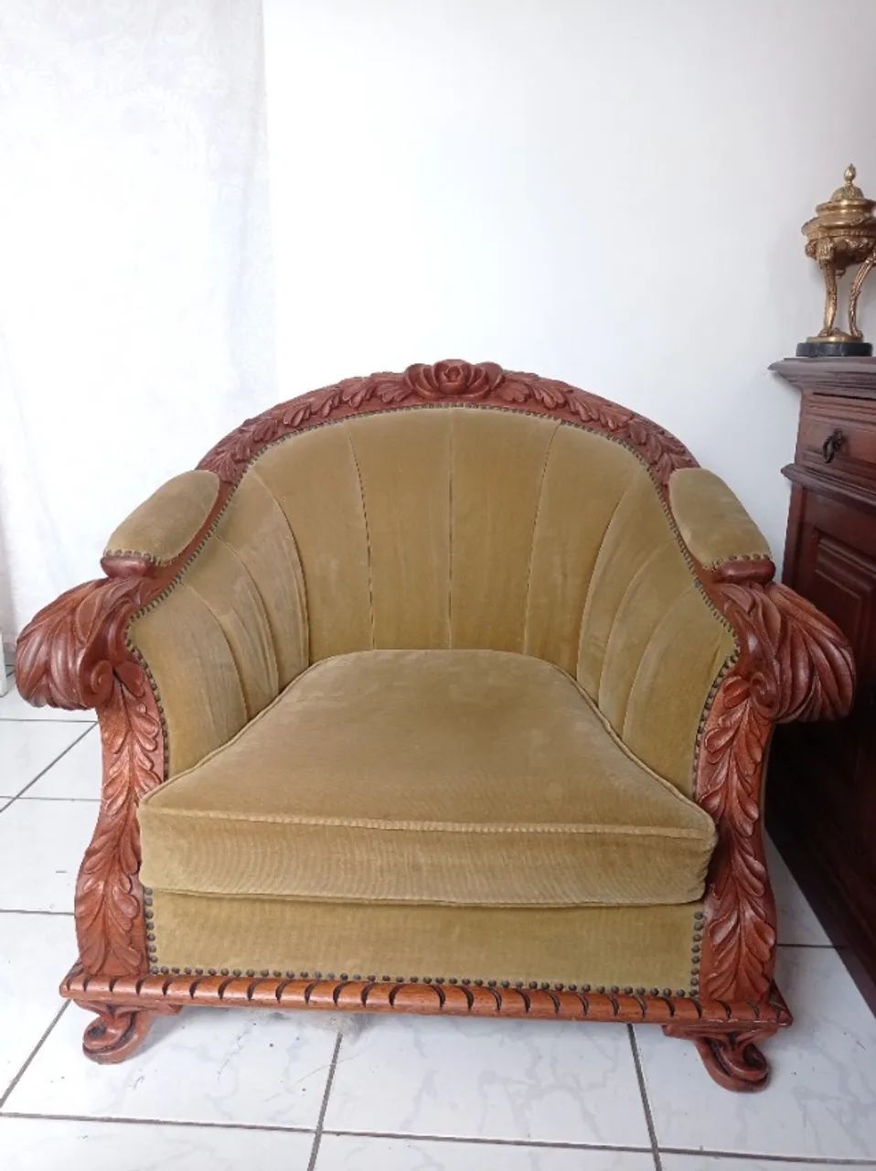 Par de Poltronas Trono Luxo Antiguidade - Foto 4