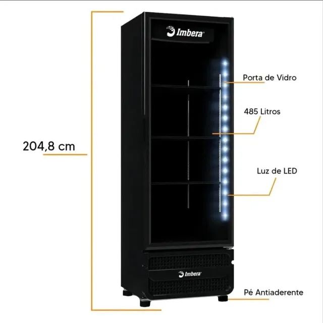 Geladeira Expositora Vertical Imbera 485L Full Black Modelo VRS16 - BIVOLT 