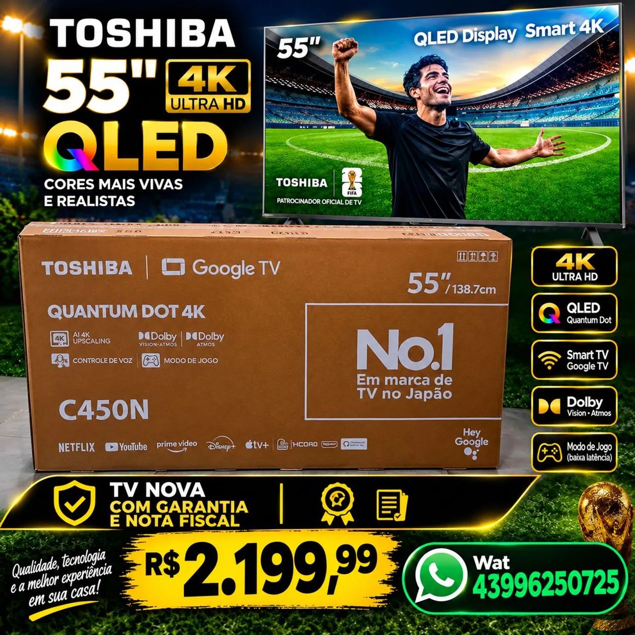 Tv 55 nova com garantia e nota fiscal 