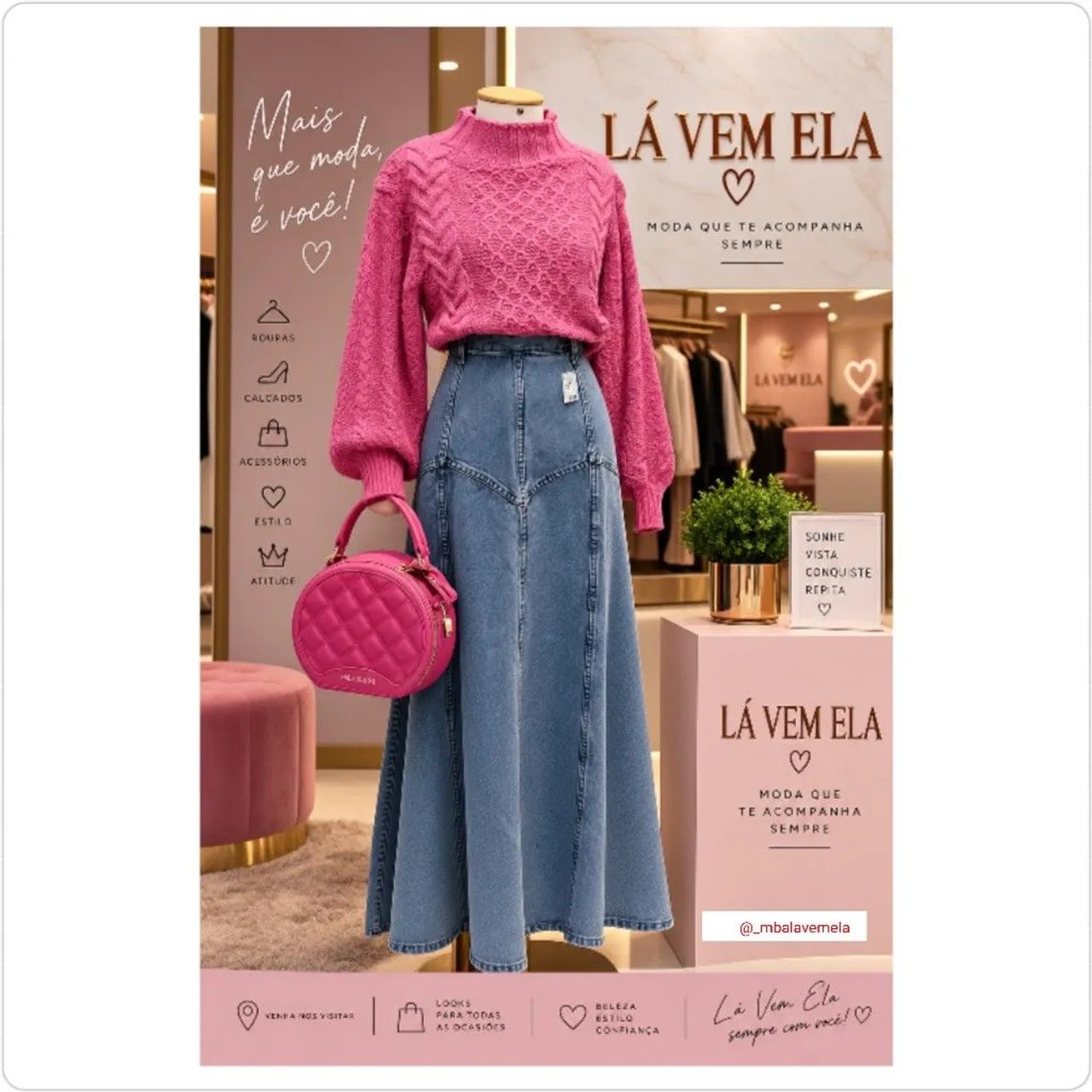 Saia Jeans e blusa tricô 