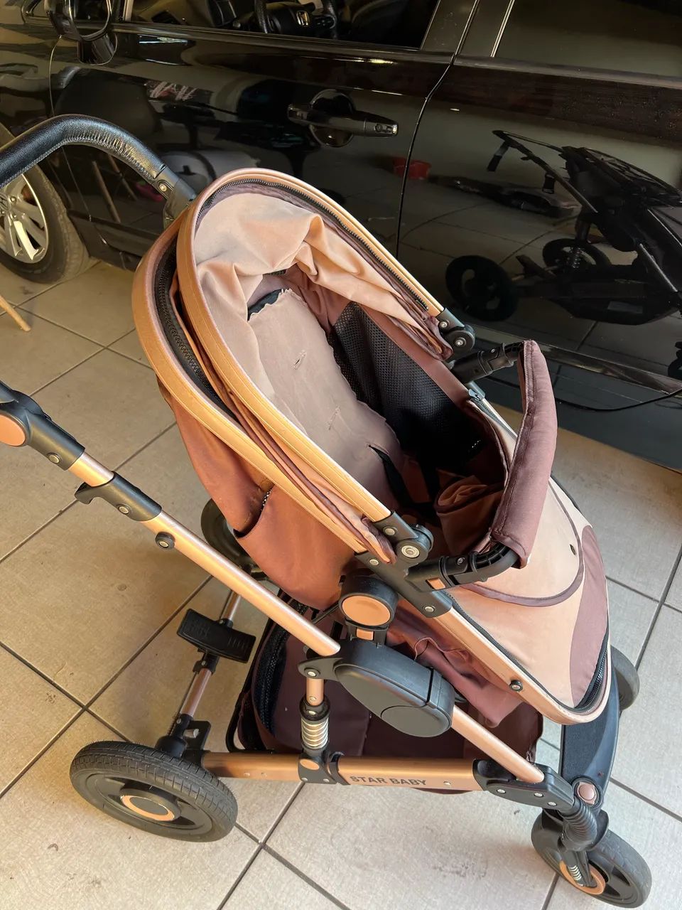 Carrinho de bebe pneu reforçado  - Foto 5