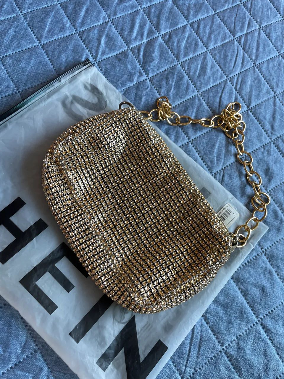 Bolsa festa dourada Shein 
